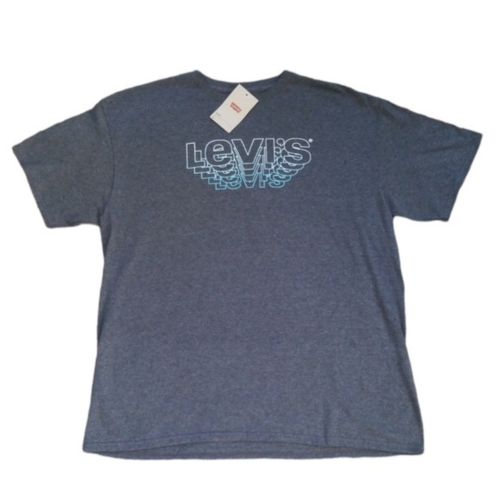 NEW Levi's 3D Logo Graphic Short Sleeve Gray T-shirt Sz. L‎ (unisex)